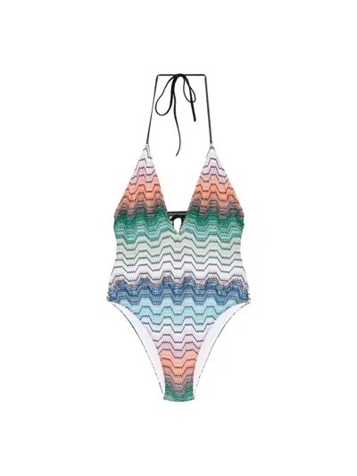 Missoni Chevron-pattern Swimsuit In Multi