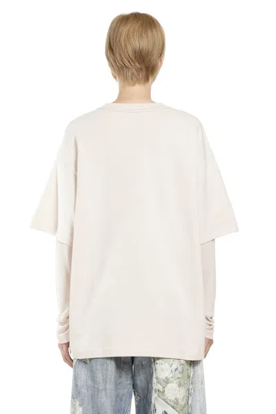 Acne Studios Womens Warm Beige Layered Graphic Book Print Cotton-jersey T-shirt In Multi