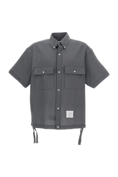 Thom Browne Dark Grey Solid Shirt In Dark Grey