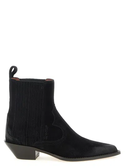 Sonora Hernan Ankle Boots Pointed Toe Pull Tab In Black
