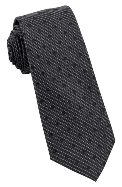 Wrk W.r.k Dot Silk Tie In Black