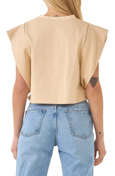 Endless Rose Drop Shoulder Crop Top In Neutral