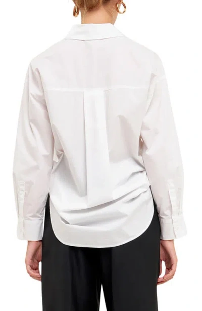 Endless Rose Sequins & Beads Poplin Shirt In White