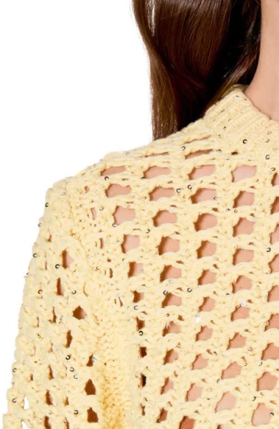 Endless Rose Sequin Open Stitch Sweater In Multi