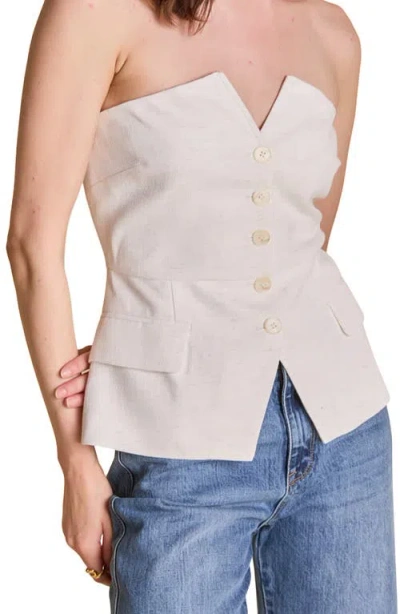 Endless Rose Button Front Strapless Top In Multi