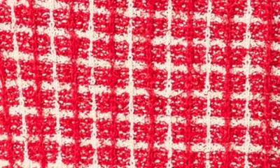 Endless Rose Tweed Check Column Skirt In Red