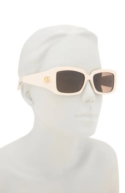 Gucci 54mm Core Rectangular Sunglasses In Pink