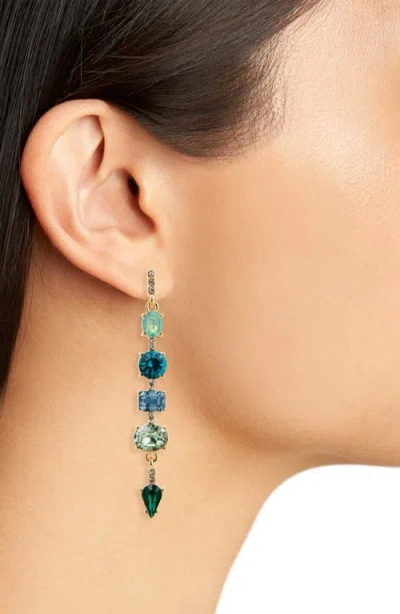 Cara Crystal Linear Drop Earrings In Multi
