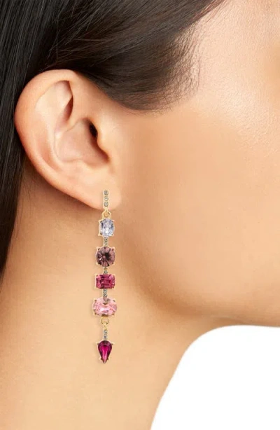 Cara Crystal Linear Drop Earrings In Multi