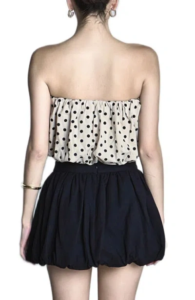 Endless Rose Polka Dot Strapless Bubble Top In Multi