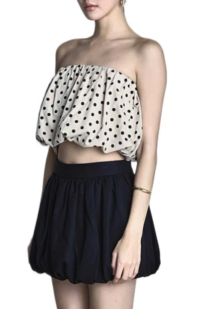 Endless Rose Polka Dot Strapless Bubble Top In Multi