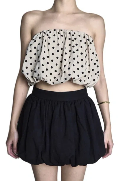 Endless Rose Polka Dot Strapless Bubble Top In Multi