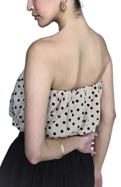 Endless Rose Polka Dot Strapless Bubble Top In Multi