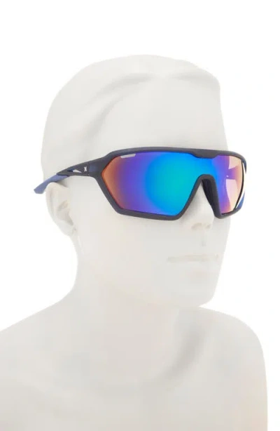 Hurley 51mm Polarized Angular Shield Sunglasses In Blue