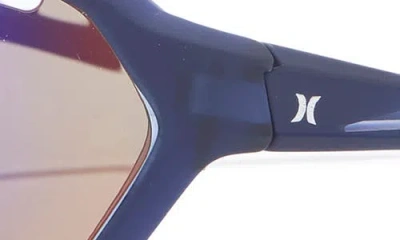Hurley 51mm Polarized Angular Shield Sunglasses In Blue