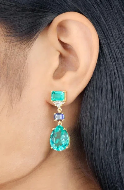 Ys Gems Quartz Drop Earrings In Pattern