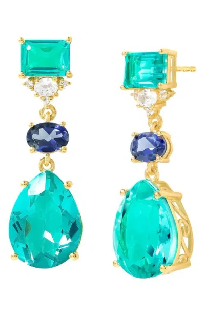 Ys Gems Quartz Drop Earrings In Pattern