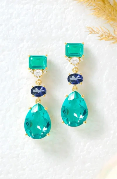 Ys Gems Quartz Drop Earrings In Pattern