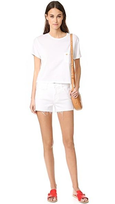 Shop Mother Teaser Slit Shorts In Glass Slipper