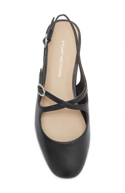 Stuart Weitzman Clover Slingback Mule In Black