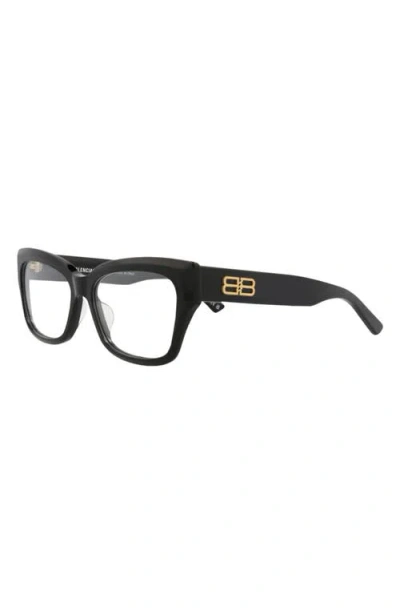 Balenciaga 55mm Rectangular Optical Glasses In Transparent