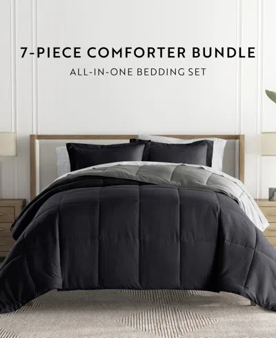 Ienjoy Home Bedding Bundle Reversible Pattern 5-piece Comforter Set, Twin