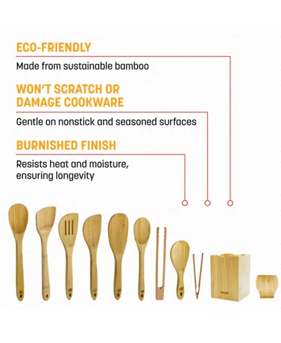 Joyce Chen Burnished Bamboo 11-piece Utensil Set In Neutral