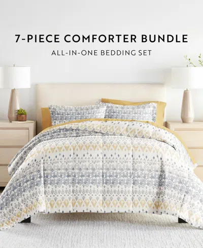 Ienjoy Home Bedding Bundle Patterned 7-piece Comforter Set, King