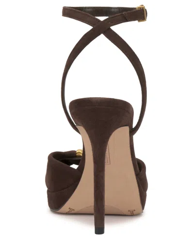Vince Camuto Neala Ankle Strap Sandal In Brown
