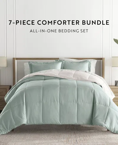 Ienjoy Home Bedding Bundle Reversible Pattern 5-piece Comforter Set, Twin