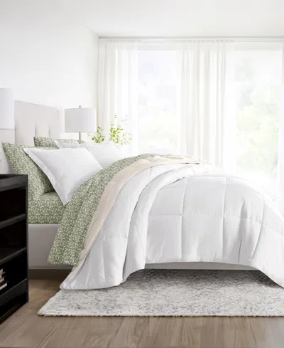 Ienjoy Home Bedding Bundle Reversible Pattern 5-piece Comforter Set, Twin