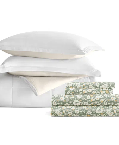 Ienjoy Home Bedding Bundle Reversible Pattern 5-piece Comforter Set, Twin