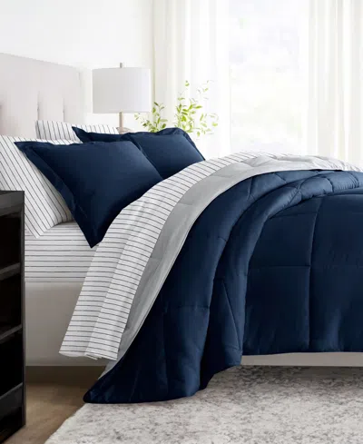 Ienjoy Home Bedding Bundle Reversible Pattern 7-piece Comforter Set, King