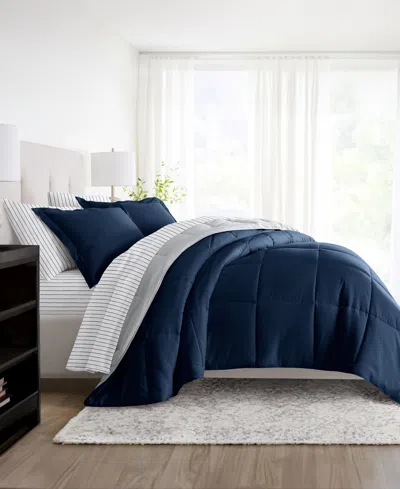 Ienjoy Home Bedding Bundle Reversible Pattern 7-piece Comforter Set, King