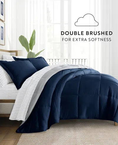 Ienjoy Home Bedding Bundle Reversible Pattern 7-piece Comforter Set, King