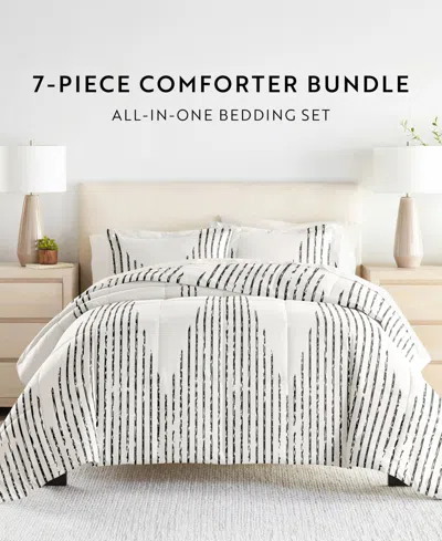 Ienjoy Home Bedding Bundle Patterned 7-piece Comforter Set, King