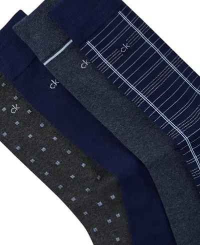 Calvin Klein Assorted 4-pack Dress Socks In Blue