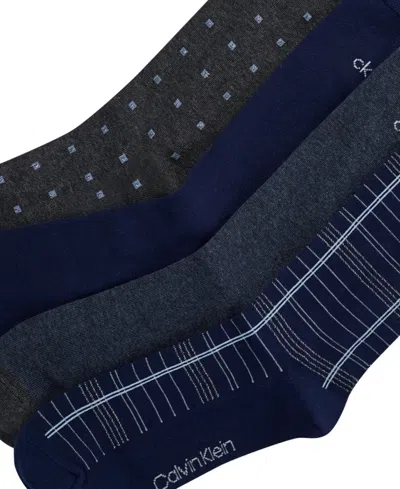 Calvin Klein Assorted 4-pack Dress Socks In Blue