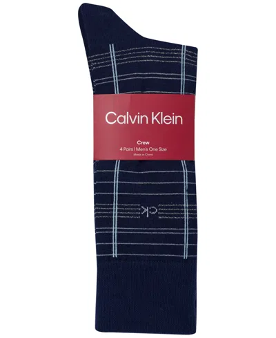Calvin Klein Assorted 4-pack Dress Socks In Blue