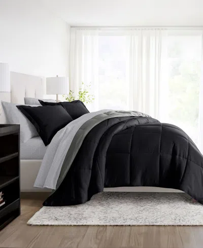 Ienjoy Home Bedding Bundle Reversible Pattern 7-piece Comforter Set, King