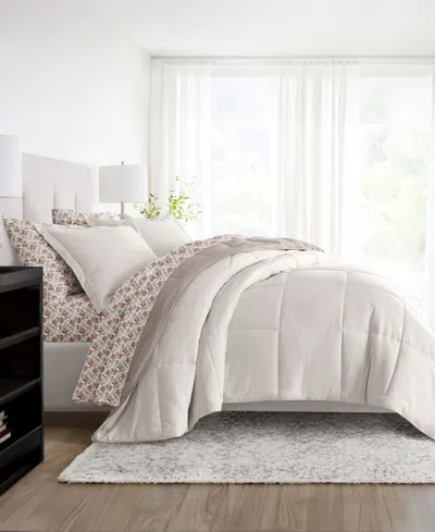 Ienjoy Home Bedding Bundle Reversible Pattern 7-piece Comforter Set, Queen