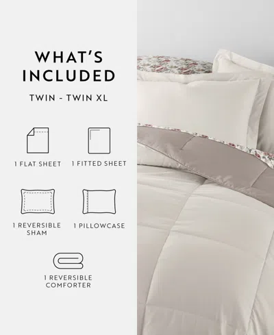 Ienjoy Home Bedding Bundle Reversible Pattern 7-piece Comforter Set, Queen
