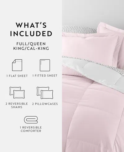 Ienjoy Home Bedding Bundle Reversible Pattern 7-piece Comforter Set, Full