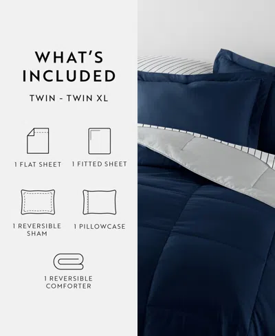 Ienjoy Home Bedding Bundle Reversible Pattern 7-piece Comforter Set, Queen
