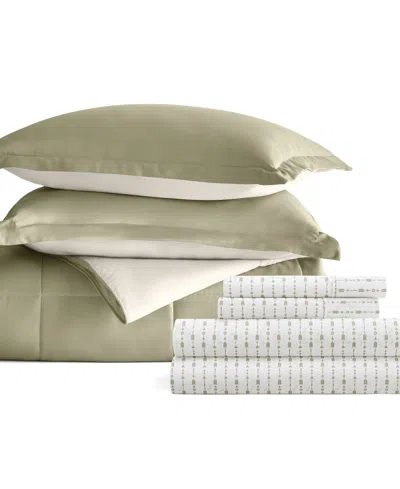 Ienjoy Home Bedding Bundle Reversible Pattern 5-piece Comforter Set, Twin