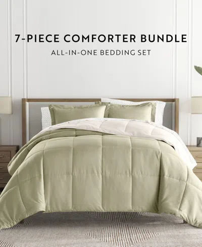 Ienjoy Home Bedding Bundle Reversible Pattern 5-piece Comforter Set, Twin