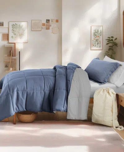 Ienjoy Home Solid Reversible Dorm 8-piece Comforter Set, Twin Xl
