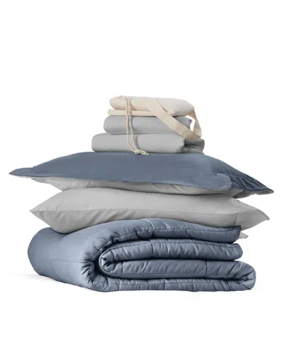 Ienjoy Home Solid Reversible Dorm 8-piece Comforter Set, Twin Xl