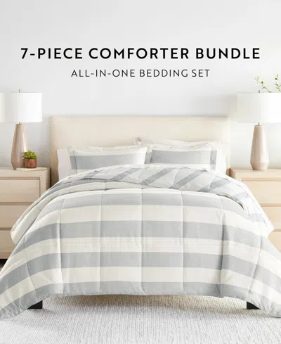 Ienjoy Home Bedding Bundle Patterned 7-piece Comforter Set, King