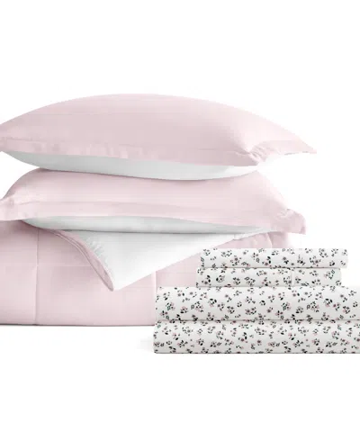 Ienjoy Home Bedding Bundle Reversible Pattern 5-piece Comforter Set, Twin